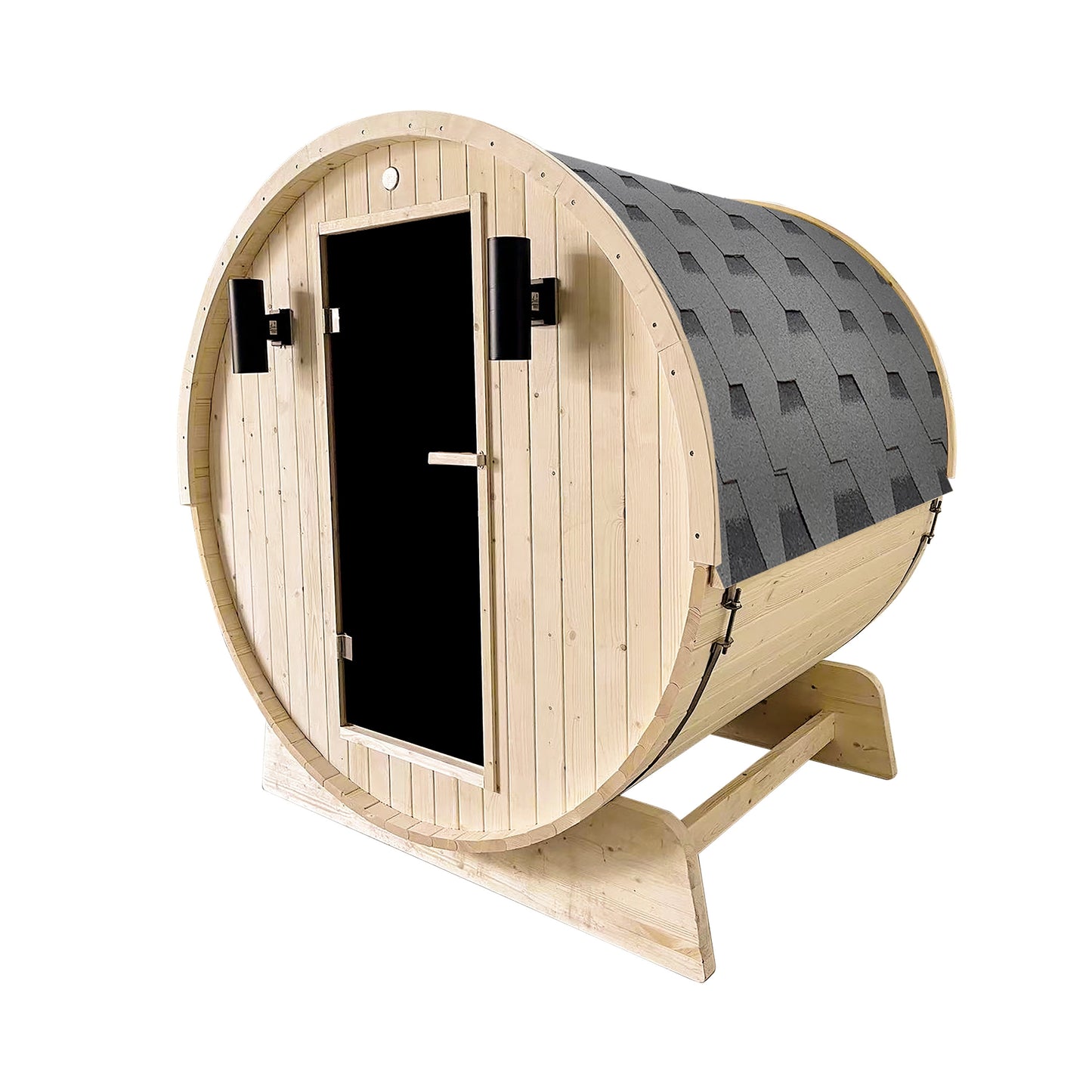 Outdoor Indoor White Pine 3 - 4 Person Barrel Sauna 4.5 Kw Heater