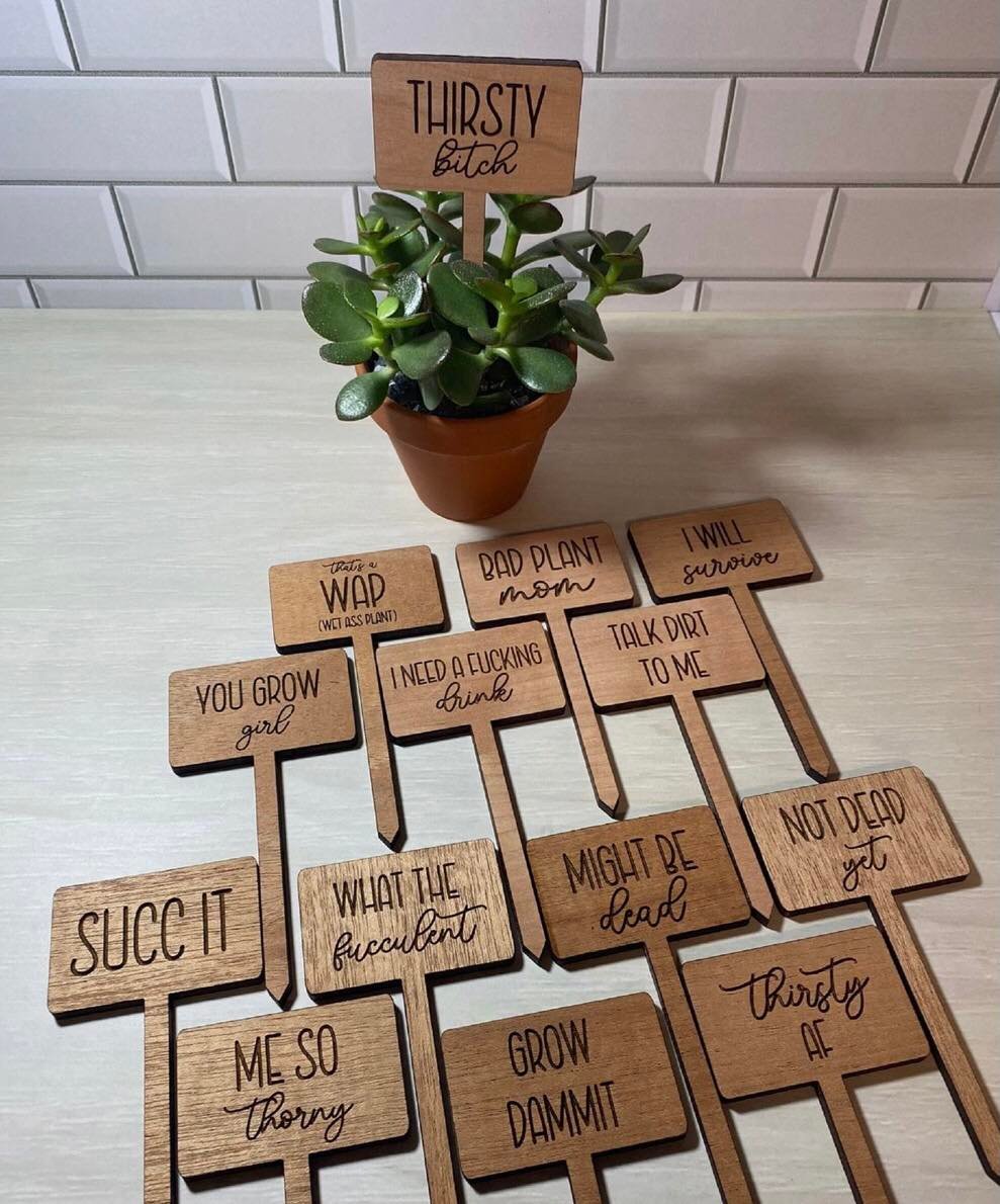 Whittled Wisdom - Plant Signs